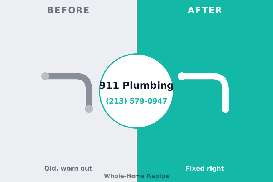 Before and after: plumbing repair The College of New Jersey, NJ